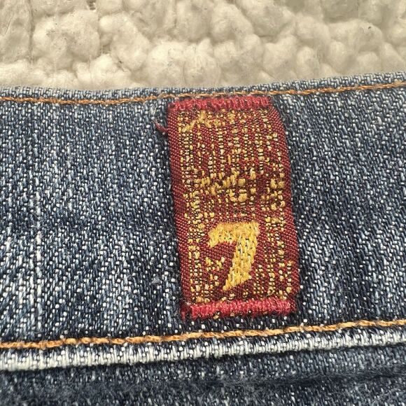 7 For All Mankind Bootcut Jeans Women’s Size 29 (30x33) Blue Boho Western Rodeo - Picture 6 of 14